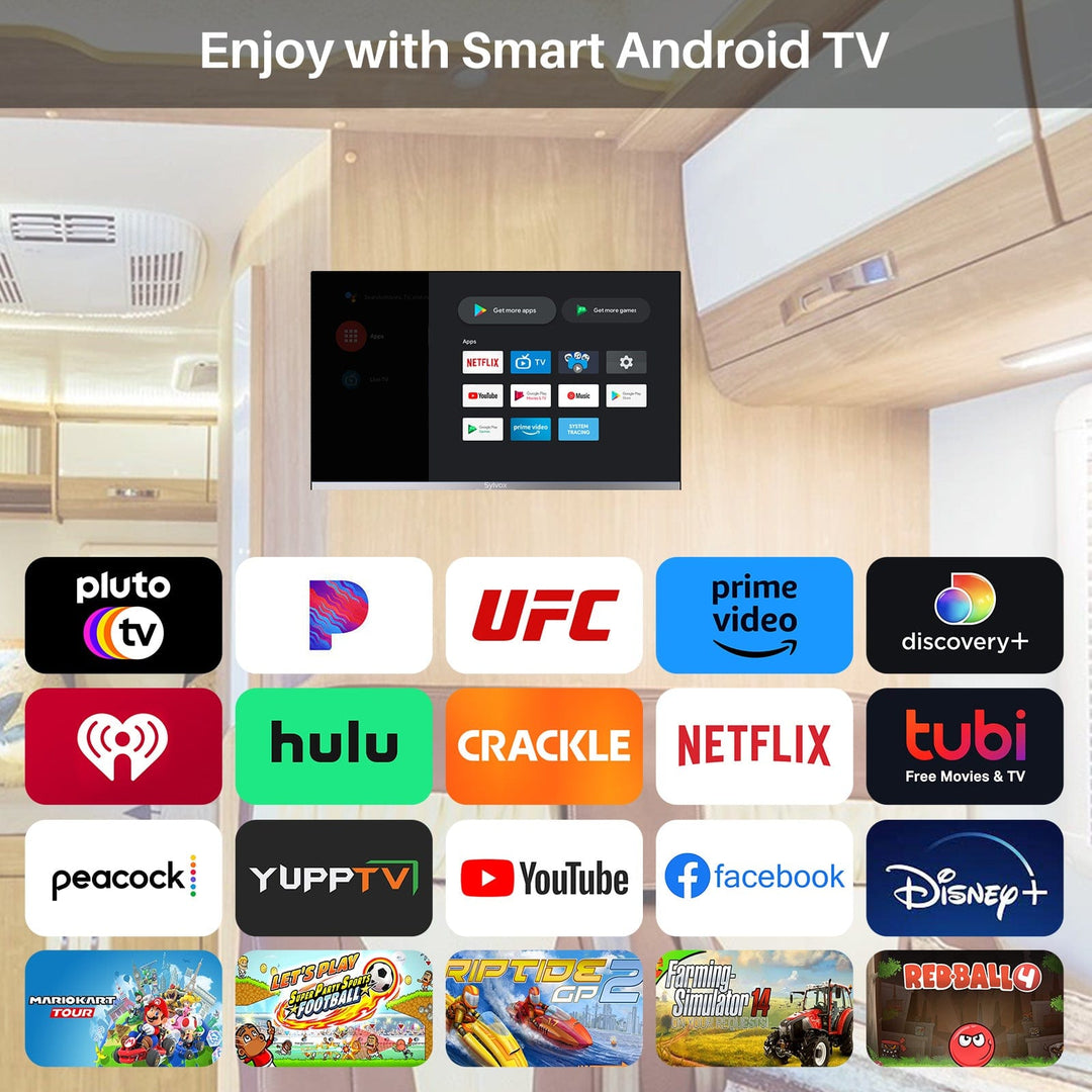 24-inch Smart RV TV 12 Volt - Limo Series (with DVD player)