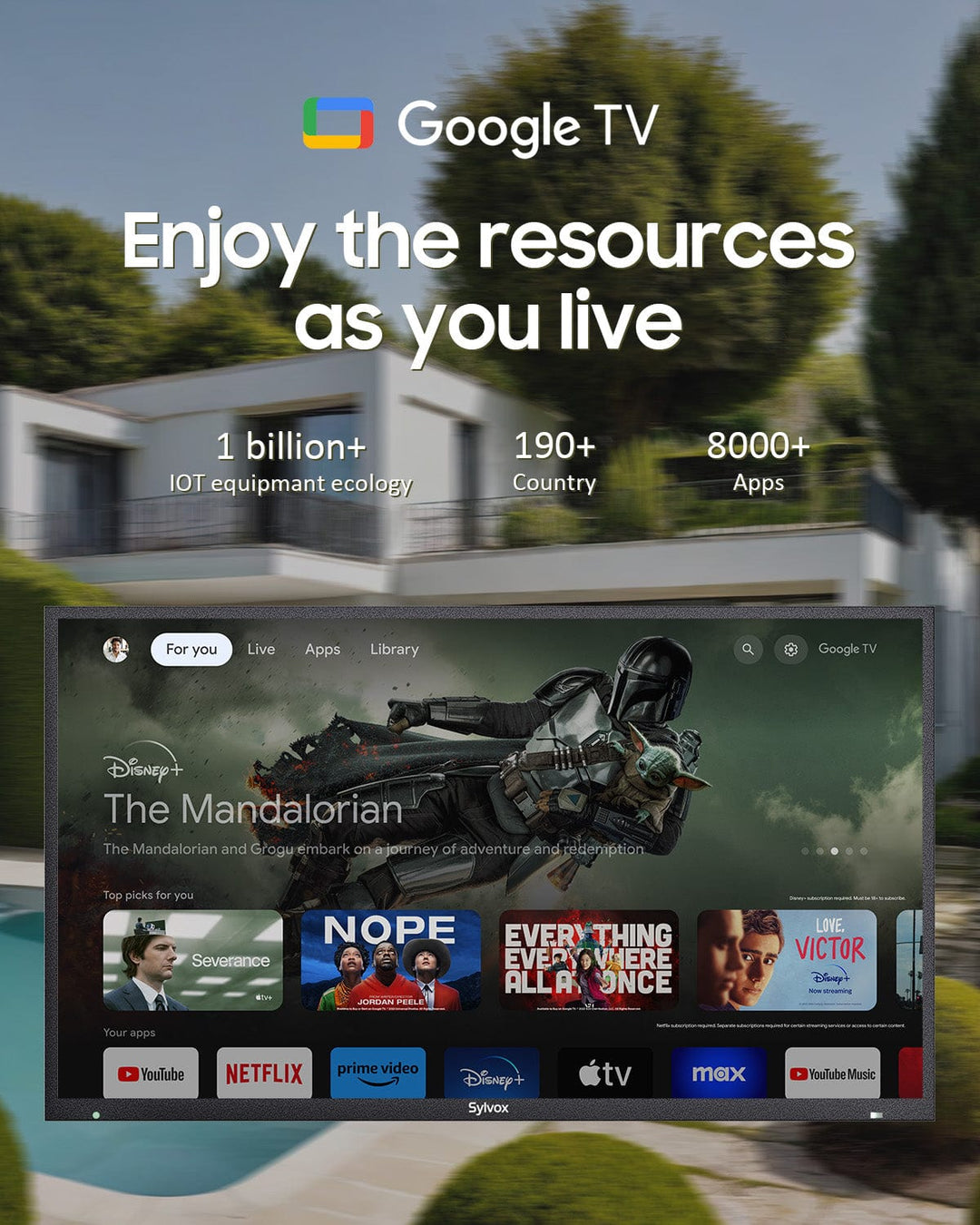 تلفزيون خارجي QLED فاخر 55 بوصة (Google TV) - سلسلة Pool Pro QLED 2.0 لعام 2026