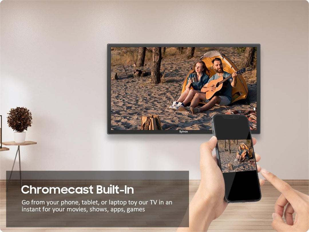 ميزة البث من الهاتف الذكي إلى تلفزيون Sylvox الذكي عبر Chromecast المدمج