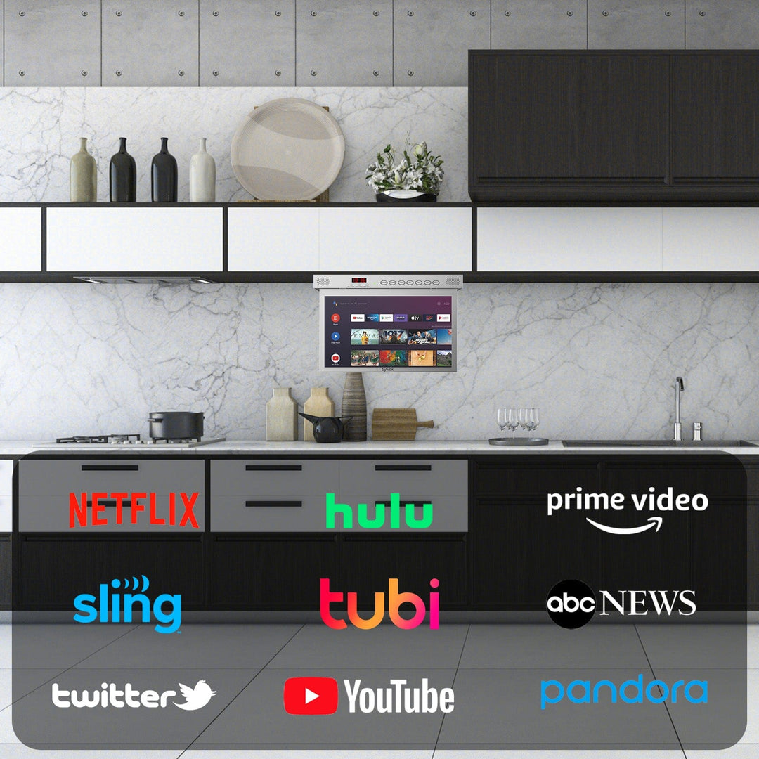 15.6-inch Under-Cabinet Smart TV - Silver Kitchen
