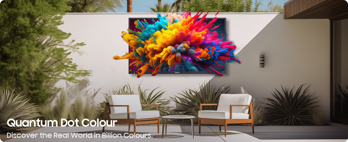 ألوان نابضة بالحياة في فناء خارجي بفضل تقنية Quantum Dot في تلفزيون Sylvox