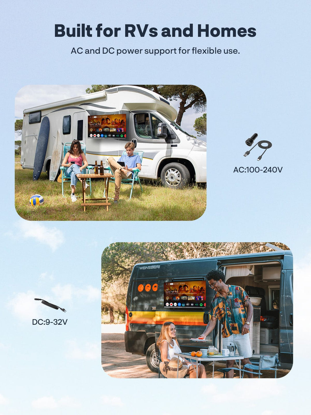 24-inch Smart RV TV 12 Volt - Limo QLED Series 2026 (with DVD player)