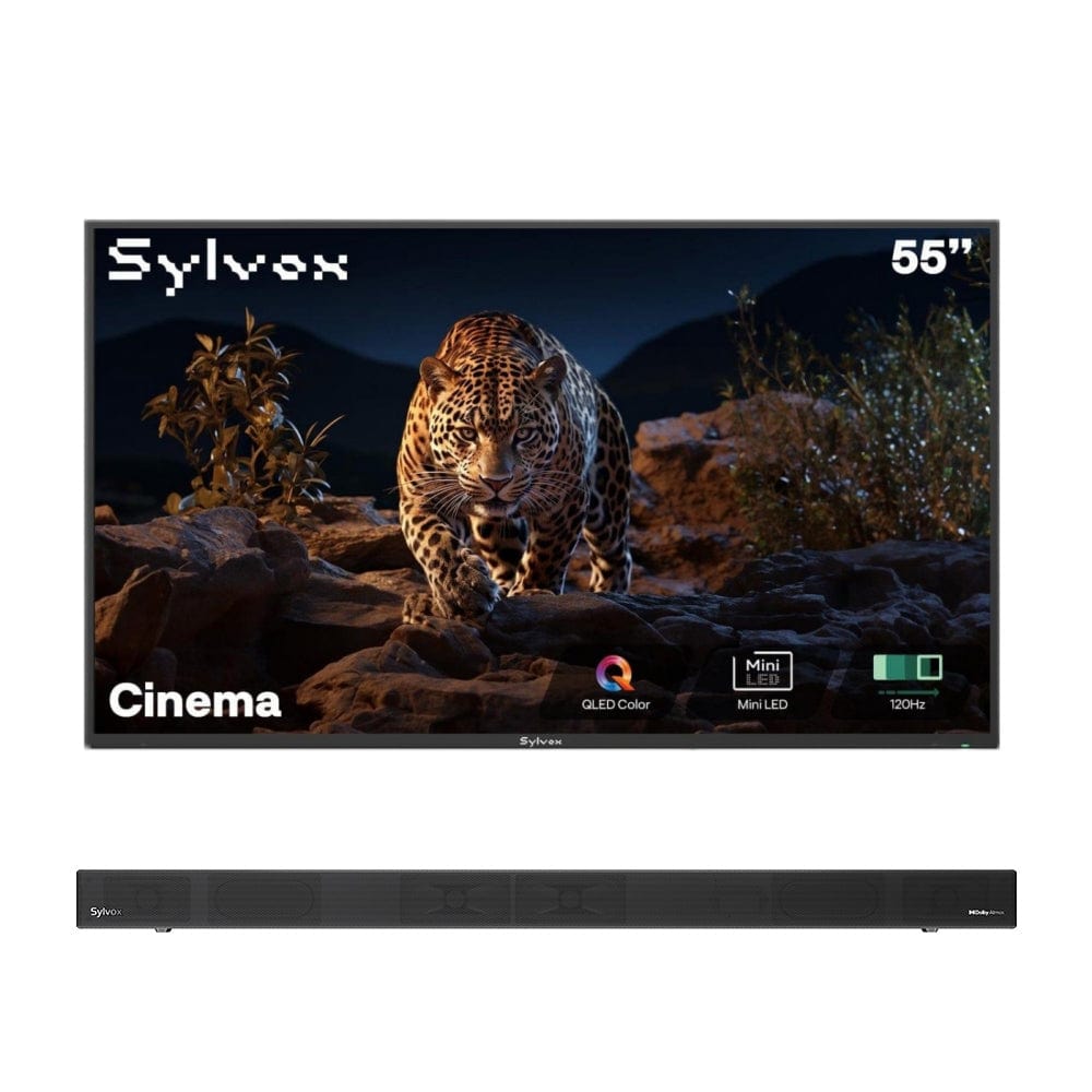 Sylvox Cinema تلفزيون خارجي Helio QLED مقاس 55 بوصة - موديل 2026 (120HZ و 2000 نيت)