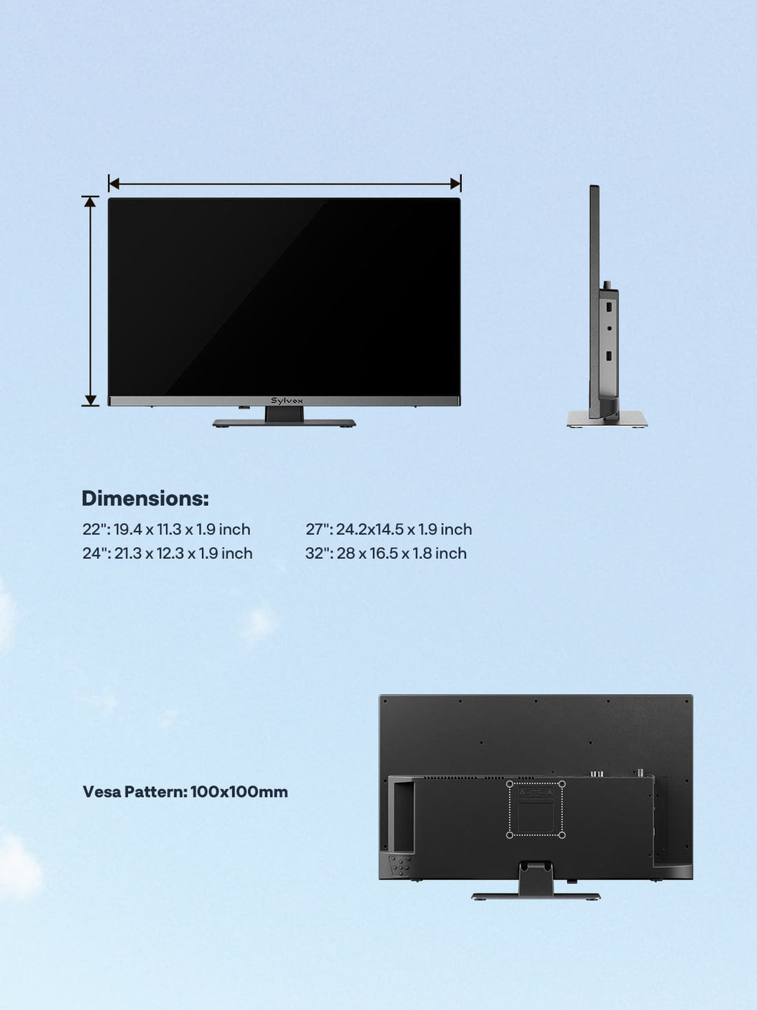 24-inch Smart RV TV 12 Volt - Limo QLED Series 2026 (with DVD player)