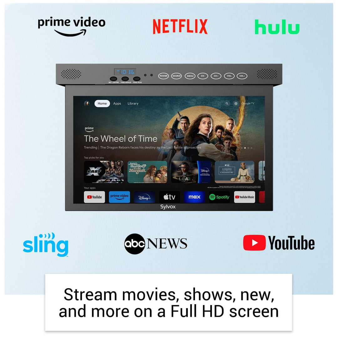 Smart TV 15.6 inches Under Cabinet - Black Kitchen