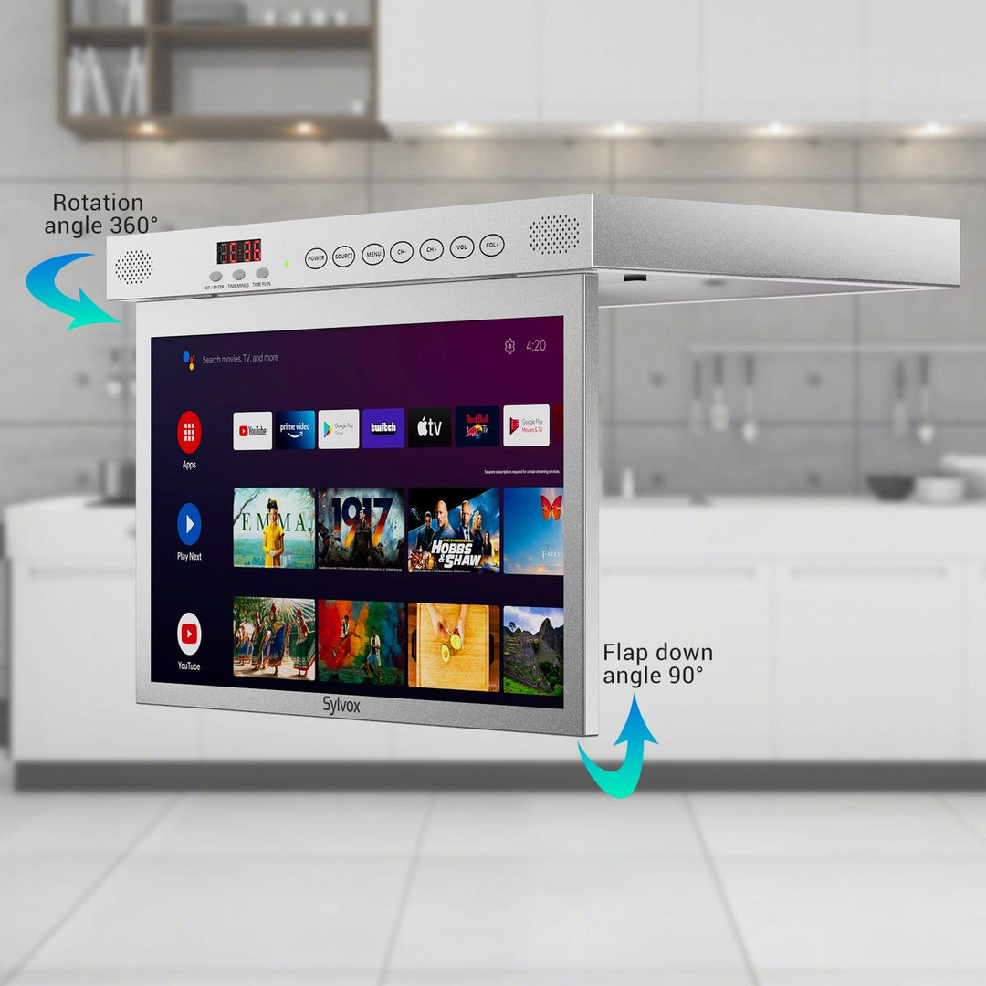 15.6-inch Under-Cabinet Smart TV - Silver Kitchen