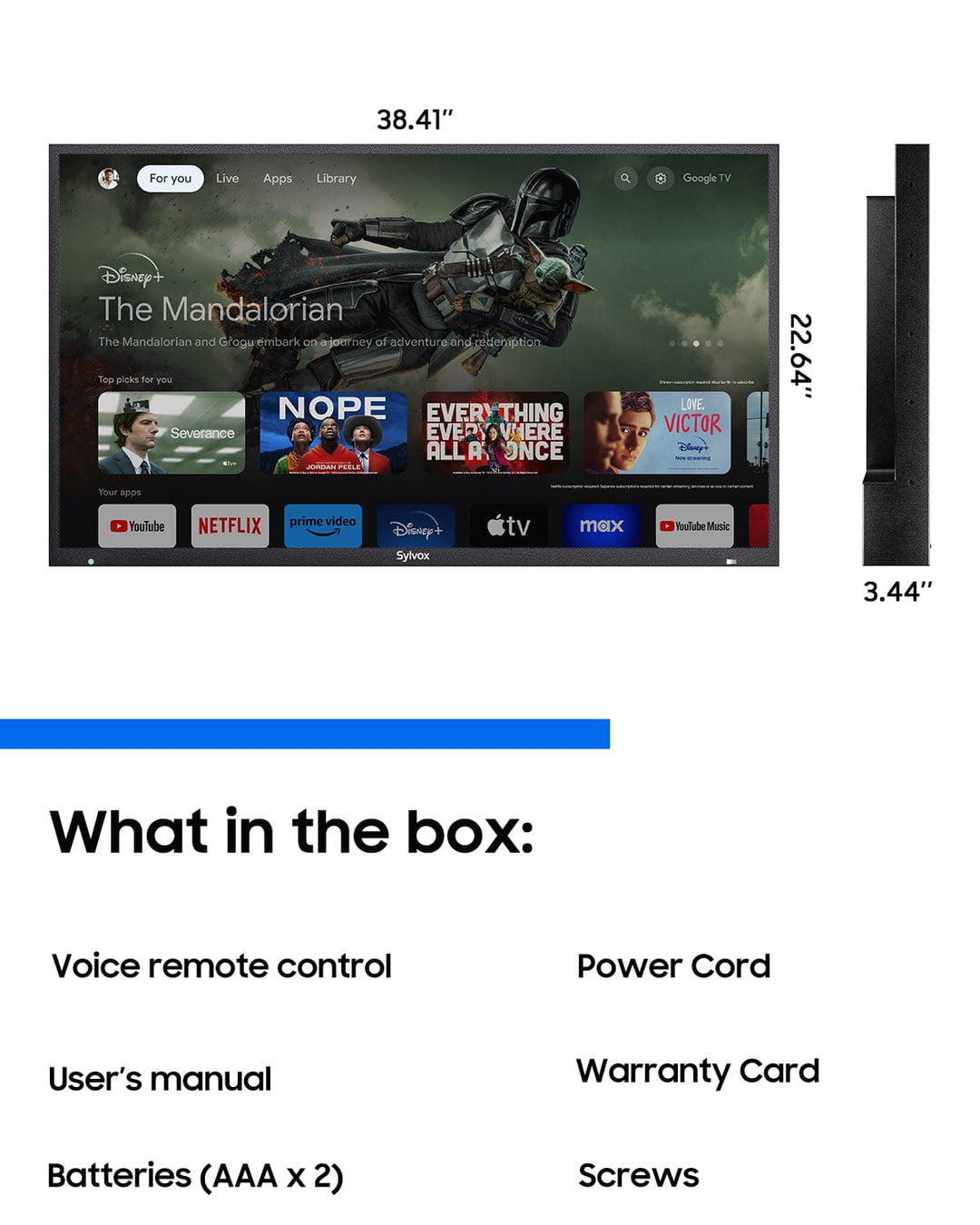 تلفزيون خارجي 43 بوصة 2000 نيت (Google TV) - سلسلة Pool Pro 3.0