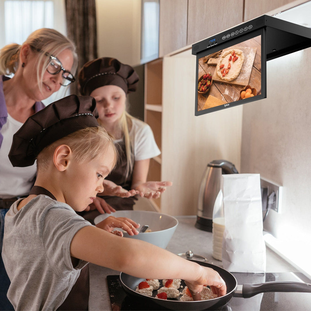 Smart TV 15.6 inches Under Cabinet - Black Kitchen