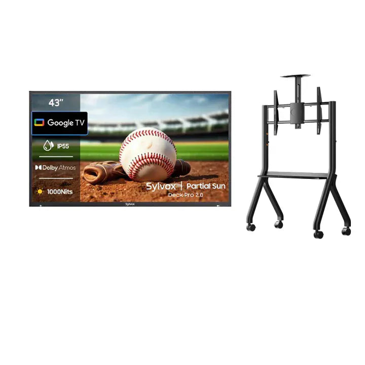 TV+Rolling TV Cart (43"-55")
